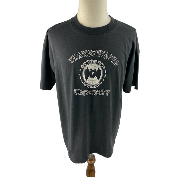 Vintage 80s Hallmark Halloween T Shirt Transylvania University Single Stitch XL - Picture 1 of 10